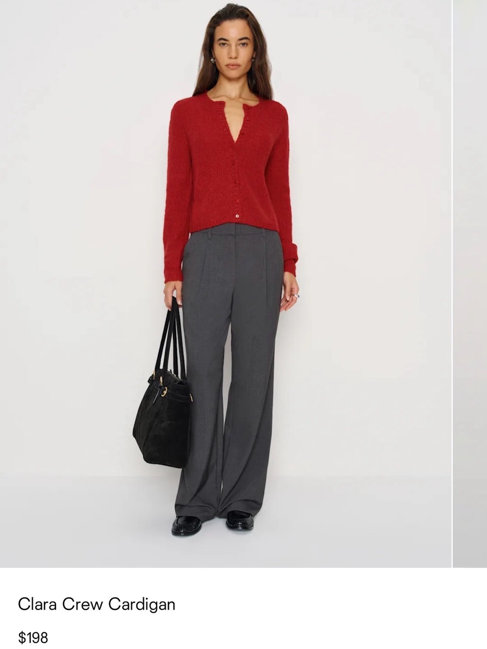 NWT Reformation Crew Cardigan in Lipstick